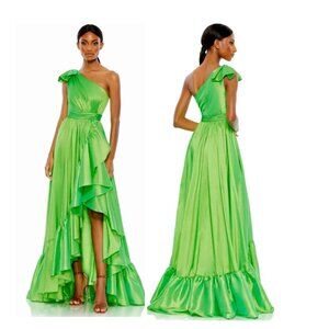 Mac Duggal Lime Green Ruffled Maxi Dress